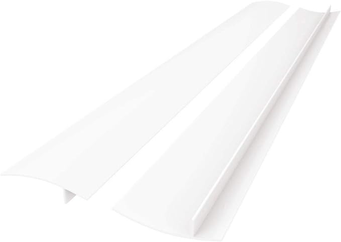 Kitchen Silicone Stove Counter Gap Cover with Heat Resistant Wide & Long Gap Filler Used for Protect Gap Filler Sealing Spills in Kitchen Counter, Stovetops2 Pack, White, 21 Inch）