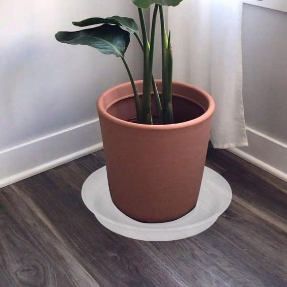 Bleuhome 6 Pack of 12 inch Plant Saucer Clear, Heavy Duty Plastic Plant Saucer 12 inch Round, Durable Plant Tray for Pots, Plant Saucers for Indoors, Plant Trays for Planter 10"/11"/12" (12", Clear)