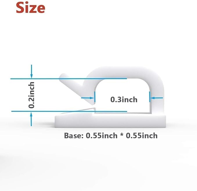 Cable Clips 40pcs with Strong Adhesive Tapes, Wire Holder Organizer Cord Management for Car, Office and Home (White- CC04(40PCS)-Upgraded)