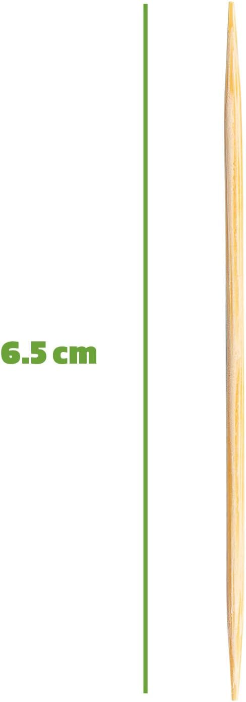 Comfy Package [1500 Count] Bamboo Toothpicks Wood, Round Double-Pointed Tooth Picks Wooden - Toothpicks for Appetizers, Fruits and Teeth Cleaning