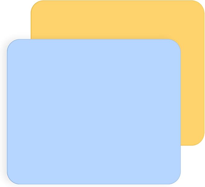 2pcs Small Silicone Mats for Crafts, Multi-Purpose Counter Pad Placemat Table Mat for Epoxy Resin Molds, DIY Art Crafts, Kitchen,Dining (9.45x7.87 inches)(Blue + Yellow)