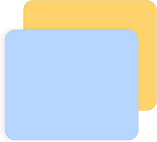 2pcs Small Silicone Mats for Crafts, Multi-Purpose Counter Pad Placemat Table Mat for Epoxy Resin Molds, DIY Art Crafts, Kitchen,Dining (9.45x7.87 inches)(Blue + Yellow)