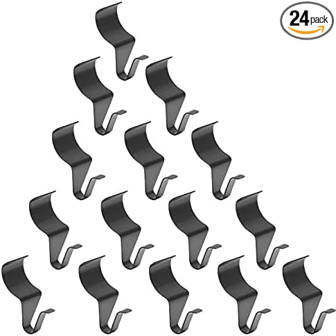 24 Pack No-Hole Needed Vinyl Siding Hooks, Black Vinyl Siding Hangers Metal Clips Stainless Steel Wall Hanging Hooks for House Outdoor Light Decorations