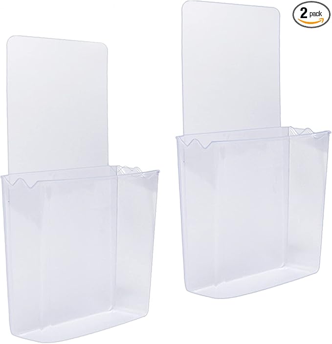 Remote Holder Wall Mount Damage-Free (2 Pack), Clear and Strong Self-adhesive Universal Media Organizer Storage Box for Mobile Phone,Remote Control,Keys,Pens etc