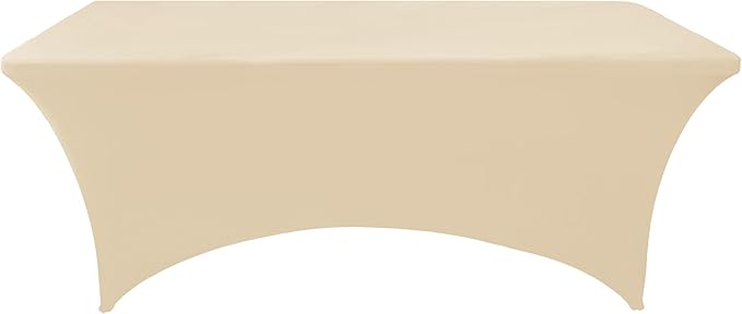 ZarzaaSik 2-Pack 6ft Spandex Table Covers for Rectangle Standard Folding Tables - Wrinkle Resistant Stretch Tablecloths - Ultimate Fitted Table Protector for Parties, Trade Shows, Banquet