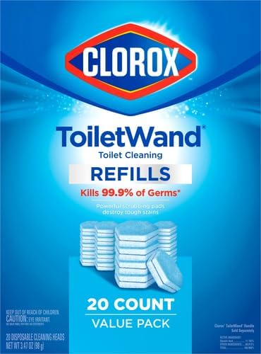 CLOROX ToiletWand Toilet Cleaner Refills, Toilet brush, Original, 20 Count (Pack of 4)