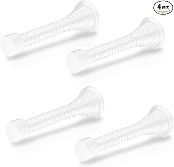 Door Stoppers for Wall – Spring Door Stopper – Door Stoppers – 3-1/4" – Door Stop – Pack of 4 – Door Stoppers for Bottom of Door – Doorstop – Door Spring – Door Stops for Wall – Home, Offices, Schools