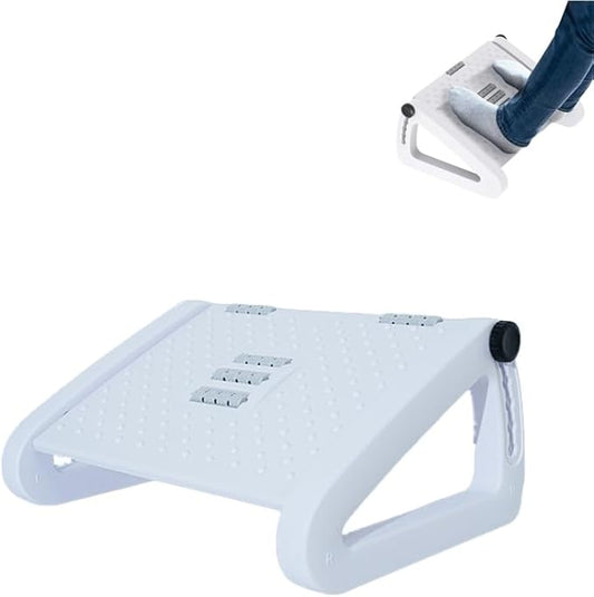 Under Desk Foot Rest for Office, Adjustable Ergonomic Accessories Portable Small Foot Stool Massager, Computer Foot Hammock Rest for High Gaming Chair Tall Footrest for Couch(White)