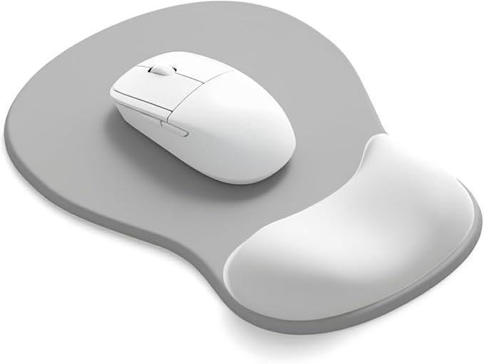 eulps Mouse Pad with Gel Wrist Rest, Ergonomic Comfortable Computer Wrist Support for Laptop, Pain Relief Mousepad with Non-Slip PU Base for Office & Home (Grey)