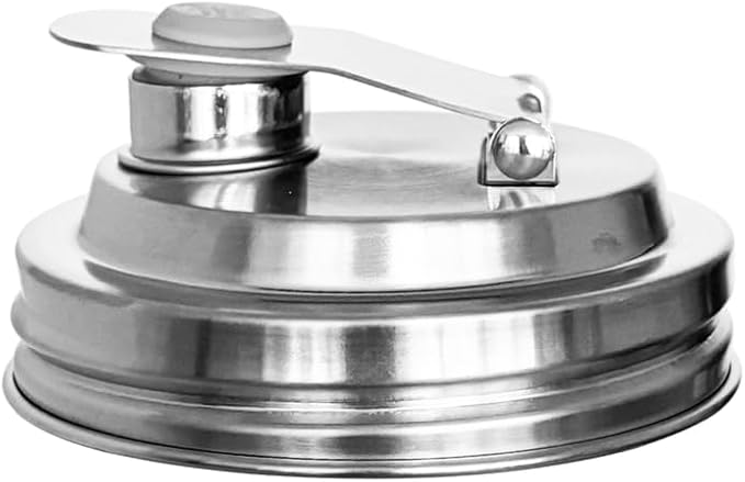 Mason Jar Pour Spout Lid Stainless Steel,Pour Spout Flip Cap Lids for Mason Jars,No Rust Leaking Proof for Home Brewing Fruit Fermenting Drinks Airtight(2PCS) (Wide Mouth)