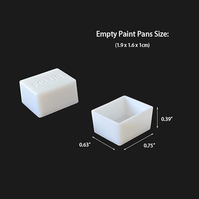 48Pcs White Plastic Empty Watercolor Half Pans – 2ML Capacity, Refillable Paint Pans for DIY Solid Watercolors Gouache – Fits Metal Watercolor Tins & Travel Palette Box