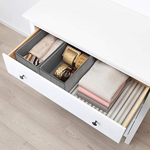 Criusia Foldable Underwear Drawer Organizer, Closet Dividers, Storage Box for Clothes, Socks (6 Bins, Gray)