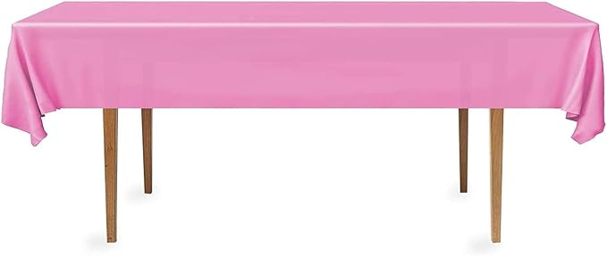 DecorRack 12 Rectangular Tablecloths BPA-Free Plastic, 54 x 108 inch, Dining Table Cloth, Rectangle Table Cover for Parties, Picnic, Camping and Outdoor, Disposable or Reusable, Fuchsia Pink (12 Pack)