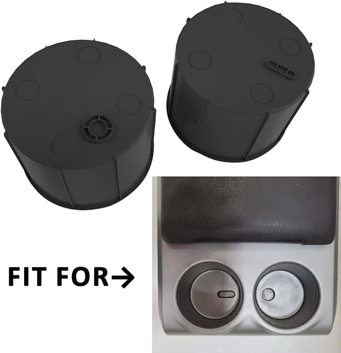 Rear of Center Console Cup Holder for Ford F150 2009-2014 with Flow Through Console Cup Holder Replacement Insert for F150 TPE Drink Bottle Holder 2PCS (with Flow Through Console)
