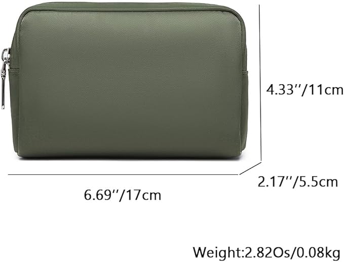 Waterproof Makeup Bag Large Capacity Women's Classic Black Wash Bag Adjustable Partition Wash Bag Brush and Cosmetic Carrying Bag… (Army Green)