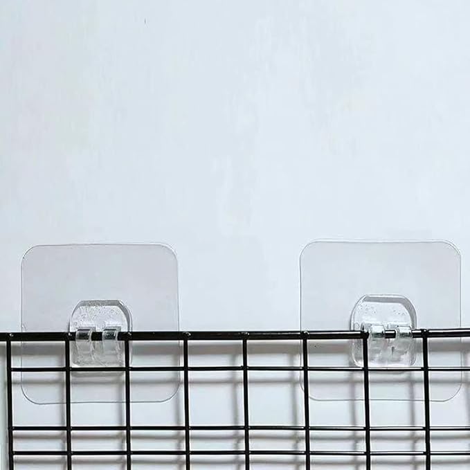 12 PCS Wall Mounted Replacement Sticky Pads for Kitchen Bathroom Shower Caddy Organizer Rack Holder Nail Free Adhesive Hooks (Claw Shape)