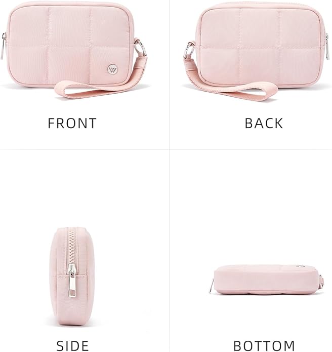WESTBRONCO Puffer Wristlet Wallets for Women RFID Nylon Wallet with Zipper Quilted Purse for Travel Credit Card Holder Phone
