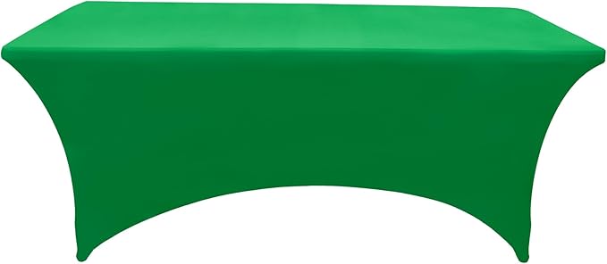 ZarzaaSik 6-Pack 6ft Spandex Table Covers for Rectangle Standard Folding Tables - Wrinkle Resistant Stretch Tablecloths - Ultimate Fitted Table Protector for Parties, Trade Shows, Wedding