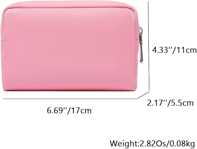 Waterproof Makeup Bag Large Capacity Women's Classic Black Wash Bag Adjustable Partition Wash Bag Brush and Cosmetic Carrying Bag… (Pink)