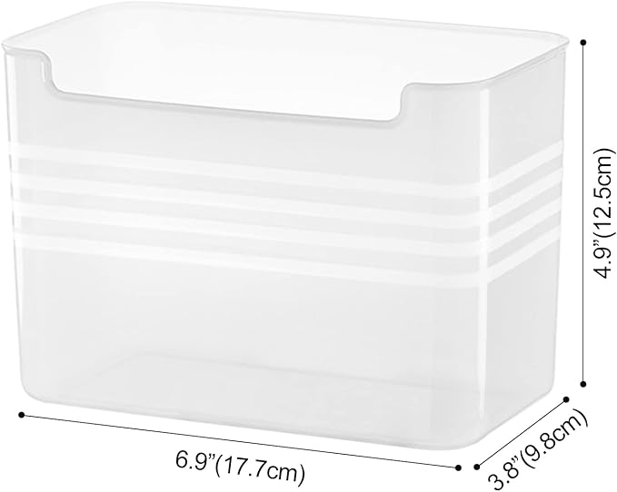 Poeland Refrigerator Organizer Box, Fridge Side Door Storage Containers Plastic Translucent Pack of 4