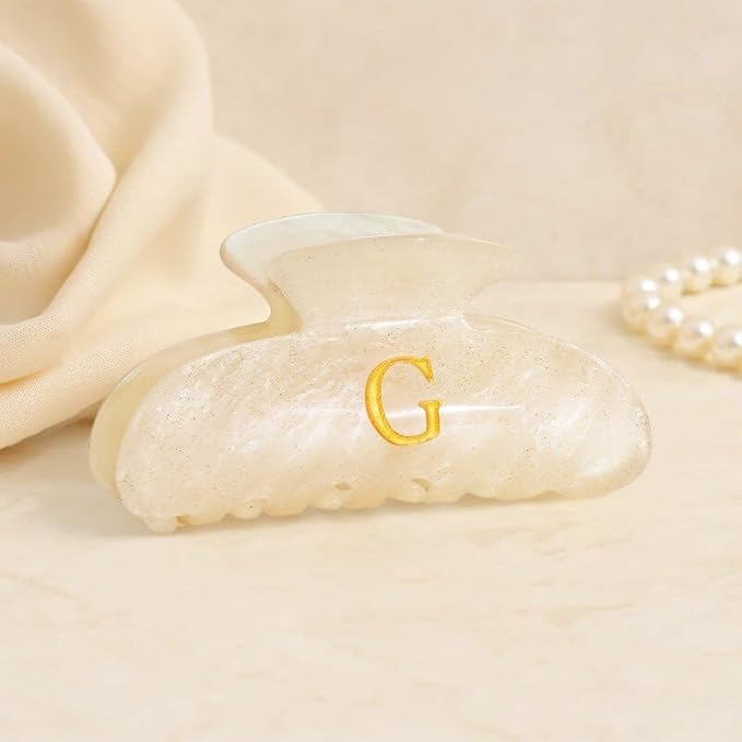 Acrylic Letter Hair Clips for Women - Monogram Hair Claw Alphabet Large Hair Clip, Fashion Glitter Claw Clips Elegant And Durable Hair Accessory, Letter P