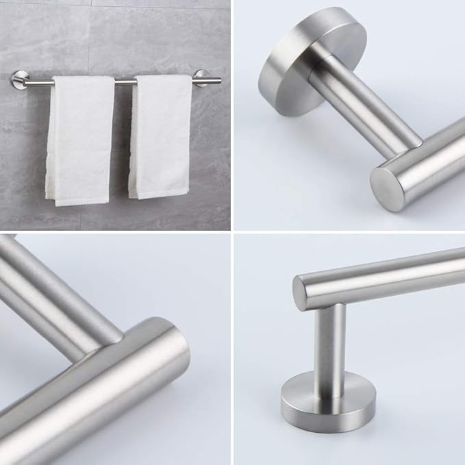 kimzcn 24-Inch Brushed Finish Bath Hand Towel Bar SUS 304 Stainless Steel Towel Rack Holder for Bathroom Wall Mount…