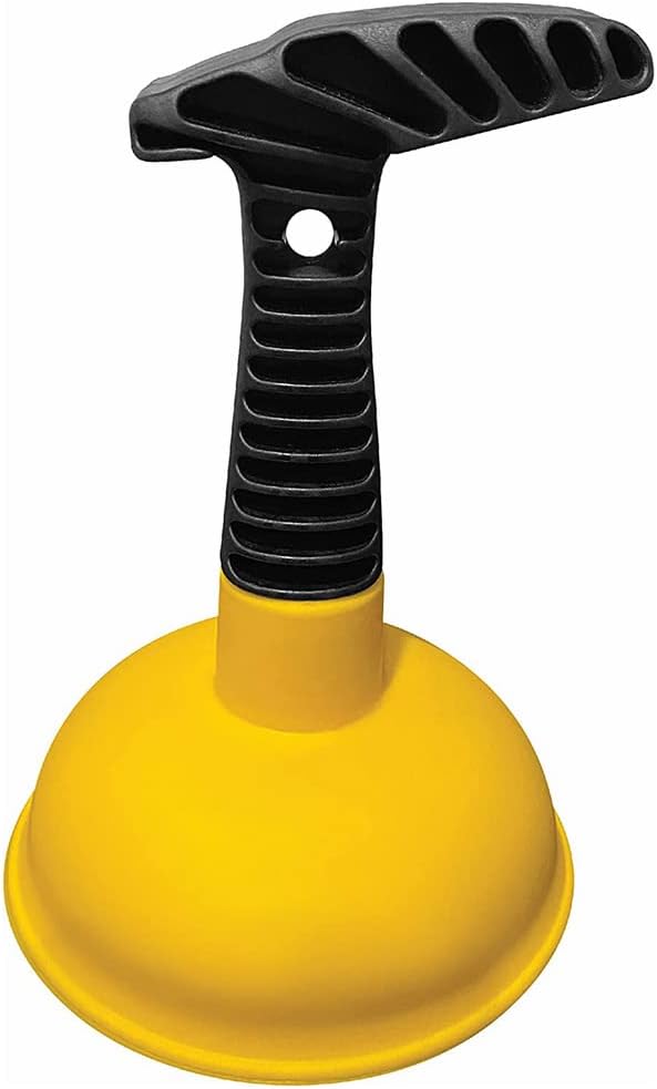 Sink Plunger, Easy to use Mini Plunger with Short Handle, Powerful Plunger Unclogging Tool for Kitchen Sink, Shower, Bathroom Drains, Bath, Yellow