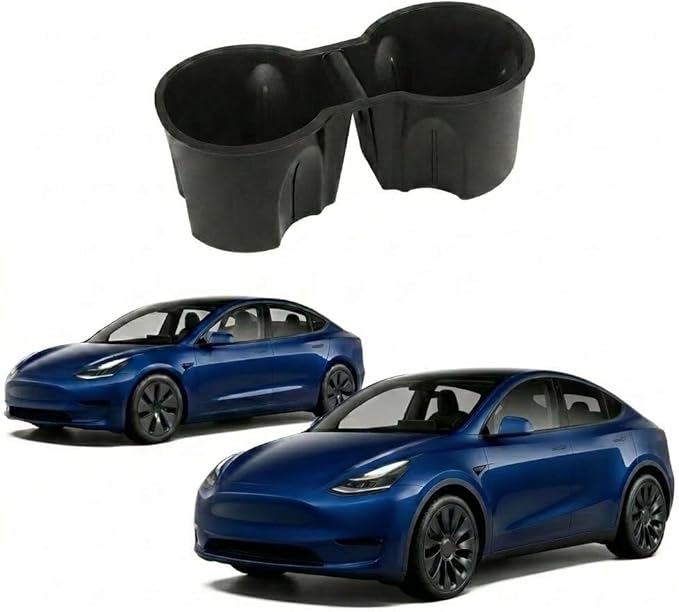 Motrobe Tesla Model Y Tesla Model 3 Center Console Cup Holder Inserts [Seamless Fit for Console] 2017-2020 Model 3 Model Y NOT FIT 2021 Model 3