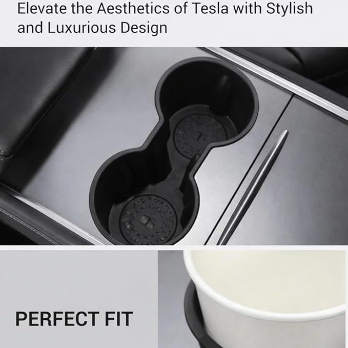 Motrobe Tesla Model Y 2021-2024 Model 3 2021-2023 Center Console Cup Holder Insert Tesla Center Console Interior Accessories (Not Fit Model Y Juniper 2025 2026 Model 3 Highland 2024 2025)