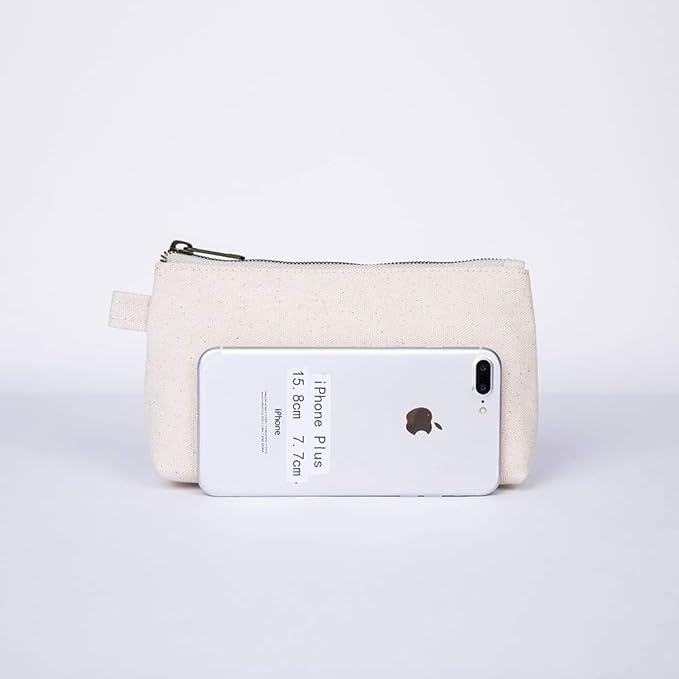 Travel Toiletry Bag for Women Cosmetic Bag with two Dividers Portable Makeup Bag Organizer (Canvas/Beige)