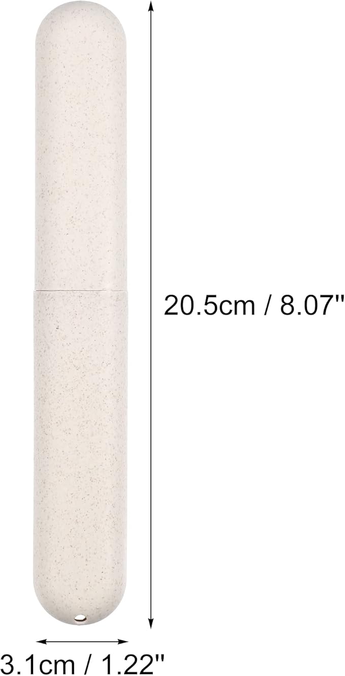 VOCOSTE 1pcs, Traveling Toothbrush Holders Case, PP Toothbrush Case for Travel Business, Beige, 8.07''x1.22''x0.83''