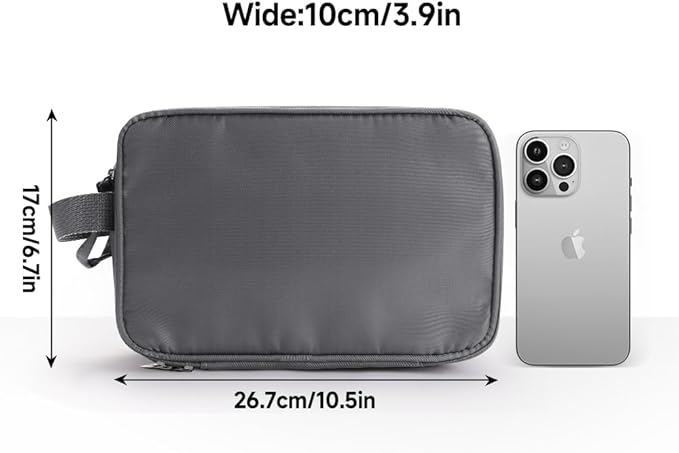Toiletry Bag for Men, Travel Toiletry Organizer makeup Water-resistant Shaving Bag for Toiletries Accessories, Door Room Essentials(Gray)