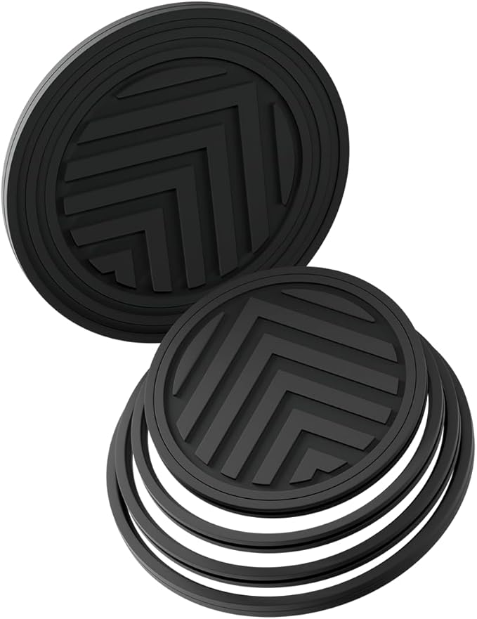 FitRing Adjustable Car Cup Holder Coasters, 2.75"–3.54" Adjustable Diameter, Silicone Coaster Upgrade Helps Reduce Side Gaps and Stay Put, 2-Pack