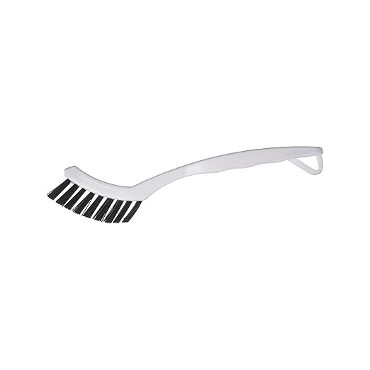 SPARTA Flo-Pac Grout Brush with Nylon Bristles, Scrubber with Handle for Bathroom and Kitchen Tile, 8", White