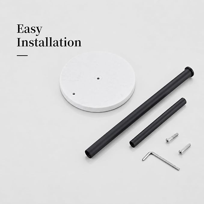 Matte Black Paper Towel Holder,Stainless Steel Paper Towel Holder for Kitchen Roll Organize, Standard or Jumbo-Sized Roll Paper, Countertop Roll Dispenser with Marble Base