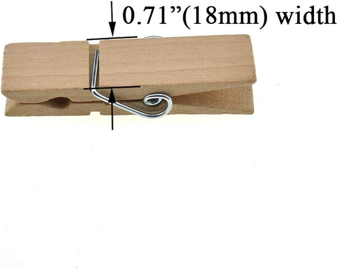 HAHIYO Wooden Clothes Pins Clothespins Extra Wide Do NOT Fall Apart 2.83 inches Length 11 Pack Sturdy Strong Springs No Rust No Discoloration for Laundry Craft Food Opened Bags