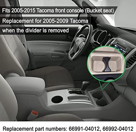 JDMCAR Car Cup Holder Inserts Replacement for Toyota Tacoma 2005 to 2015, Durable Cup Holder Inserts Drink Holder Accessories 66991-04012,66992-04012, Basic Black