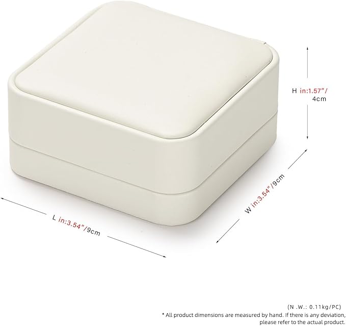 Oirlv Luxury Leather Bracelet Gift Box Jewelry Box Storage Case Organizer Holder for Bracelet Bangle (Creamy-white)