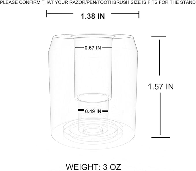 DEDGE Safety Razor Stand Matte Silver-Razor Holder Stand-Double Edge Safety Razor Stand-Shaver Holder for Bathroom Accessory-Opening Dimension is 1.7cm/0.67"