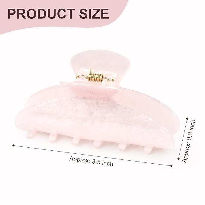 2 Pack Hair Claw Clips Women Large Tortoise Hair Clip French Design Barrettes Celluloid Leopard Print Accessories Jaw Clips for Thick Hair