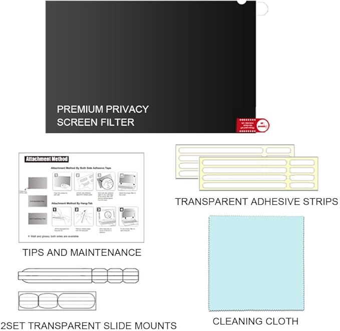 20.1 Inch - 4:3 Aspect Ratio - Computer Privacy Screen Filter for Standard Square Monitor - Anti-Glare - Anti-Scratch Protector Film - Please Measure Carefully