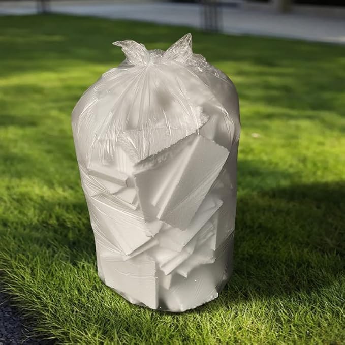 TYPLASTICS 33 Gallon Clear Trash Can Liners - 33" x 40" - High Density Garbage Bags - Case of 500 - Multipurpose for Office, Outdoor, Recycling, Industrial and Commercial