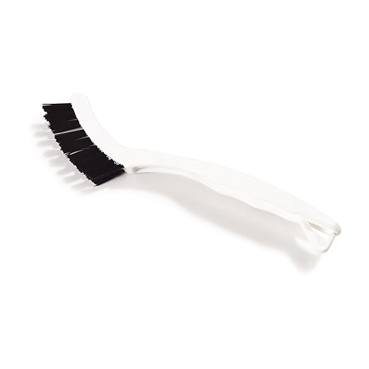 SPARTA Flo-Pac Grout Brush Detail Crevice Brush, Firm Chemical-Resistant Nylon Bristles with Angled Ergonomic Handle, Hanging Holes for Tile, Grout, Corners, Boxes, 8 Inches, White (Pack of 24)