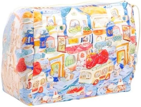 PAZIMIIK Quilted Makeup Bag Large Travel Zipper Soft Cosmetic Pouch for Women Girls Make Up, Little Bunny
