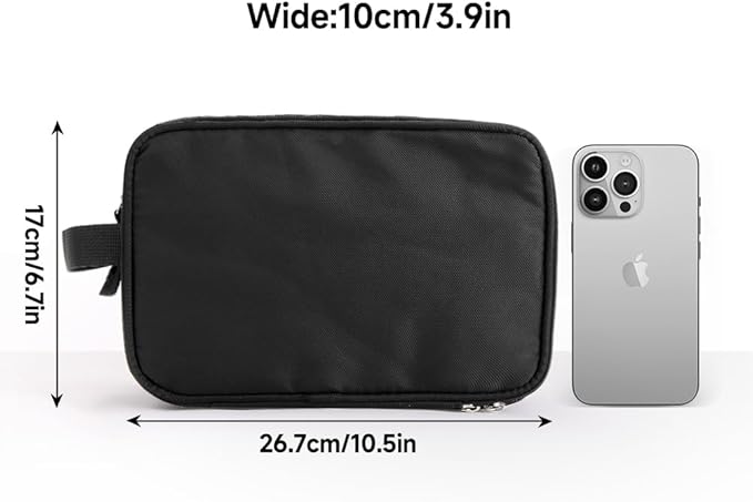 Toiletry Bag for Men Travel, Large Capacity Water-resistant Hanging Dopp Kit with Multiple Pockets, Shaving Organizer for Bathroom Essentials (Black)