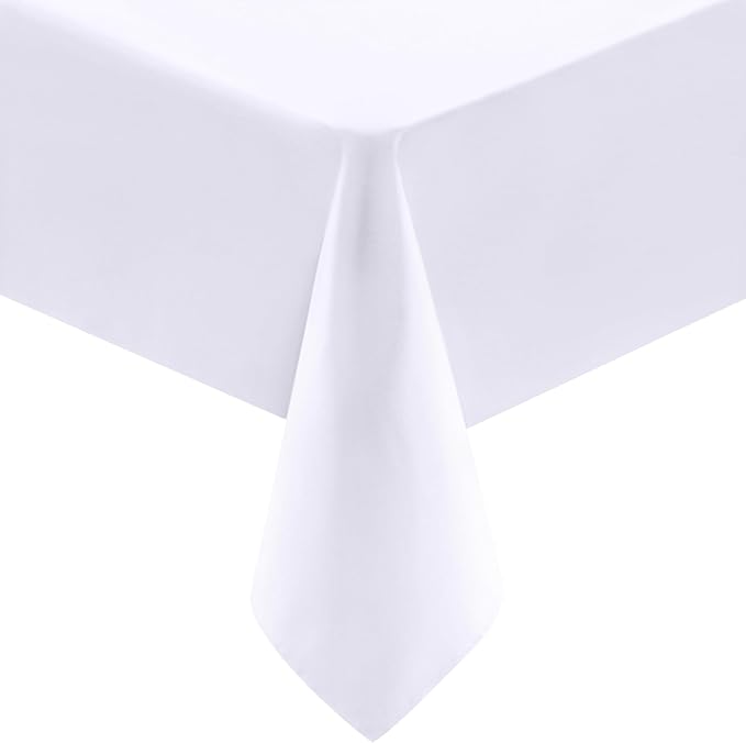 Utopia Kitchen Rectangle Table Cloth 1 Pack (60x102 Inches, White), Tablecloth Machine Washable, Polyester Table Cover for Dining, Buffet Parties, Picnics, Events, Weddings and Restaurants