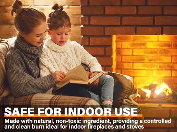 HGD Natural Fire Starters (32 Pcs) - Waterproof & Odorless Charcoal Starters for Fireplace, Campfire, BBQ, Grill, Fire Pit, Wood & Pellet Stove, Chimney, Pizza Oven & Smoker - Indoor & Outdoor Use