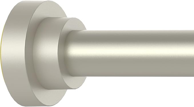 Thestoa Brushed Nickel Shower Curtain Rod Adjustable 43-78 inch, 1"Diameter Spring Tension Curtain Rod No Drill, Anti-Rust Non-Slip Shower Rod for Bathroom Tension Rod