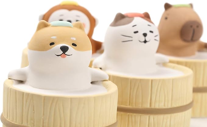 Aroma Ceramic Stone Diffuser [Japan Import] Aromatherapy Essential Oil Diffuser, Non Electric, Passive, Unique, Cute, Animal, Design for Women, Men, and Gifts (Bathing Dog)