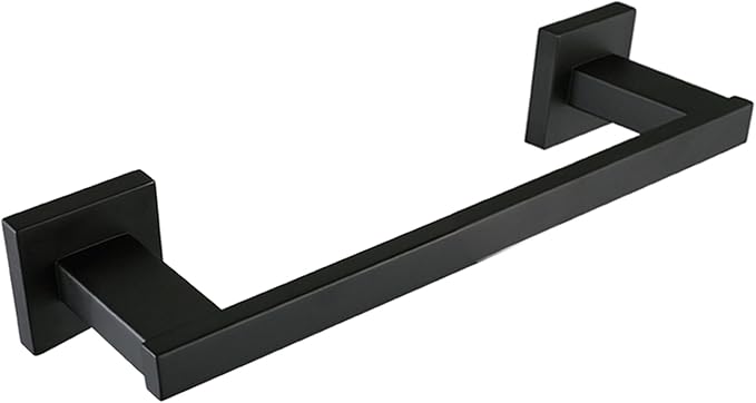 LANC Hand Towel Bar for Bathroom Wall Mounted Matte Black 12-Inche Hand Towel Ring Stainless Steel Towel Rods for Kitchen Bathroom Hand Towel Holder Towel Rack Towel Hanger, A9010MB-L3